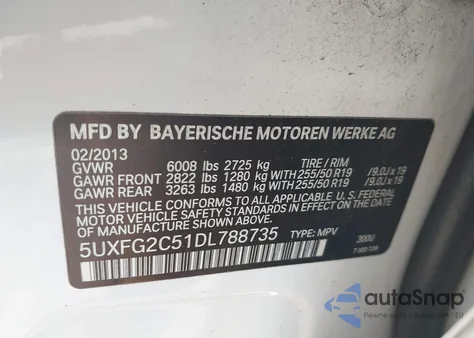 2013 BMW X6 xDrive35I from USA, damaged, VIN 5UXFG2C51DL788735